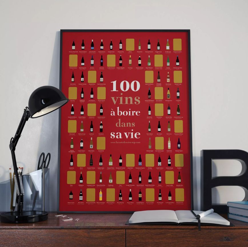[251021_9133] 100 vins à boire dans sa vie – Poster à gratter