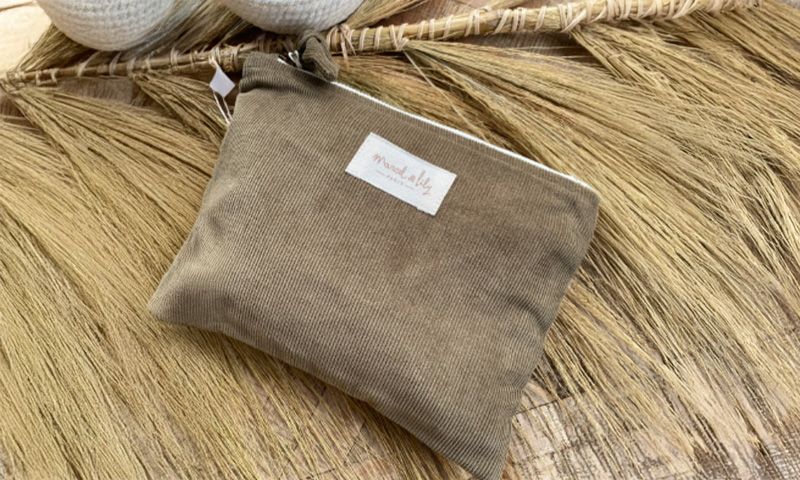 [231124_6917] Pochette velours- KAKI "Marcel& Lily"