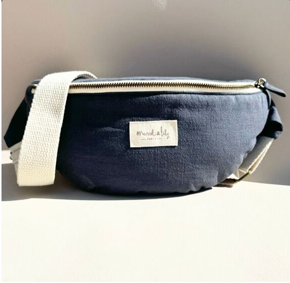 [231124_6919] Sac Banane 100% lin- gris nuage "Marcel& Lily"