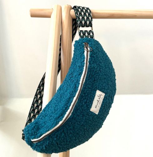 [241118_8220] Sac Banane moumoute bleu pétrole - Marcel & Lily